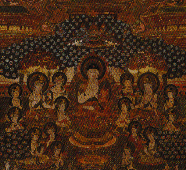 元興寺　軸装著色智光曼荼羅図